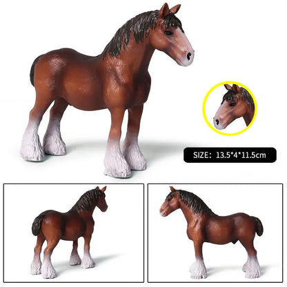 Horse Figurine, Realistic PVC Animal Model Toy for Kids
