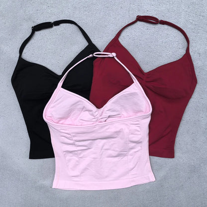 Women's Workout Tank Top Built-In Bra Sleeveless Yoga Gym Top