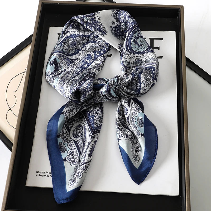 Women's Square Scarf 70x70cm Satin Print Wrap