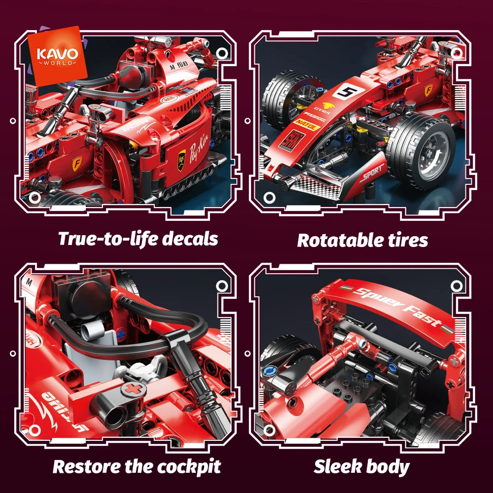 RC Car Building Set Sports Car Model Kit for Kids & Adults