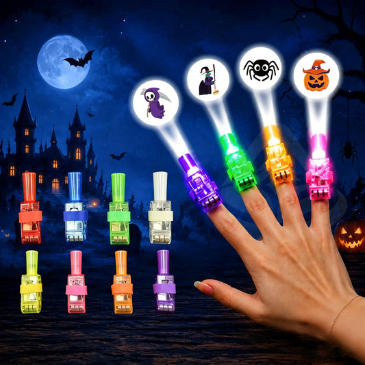 36PCS LED Finger Lights Halloween Party Favors with Neon Patterns