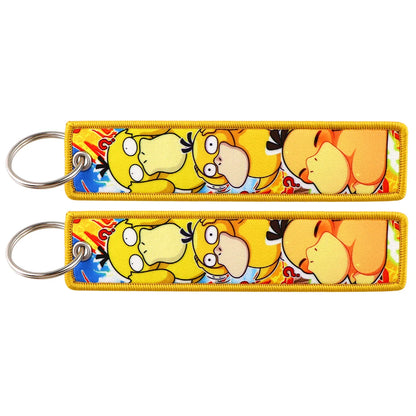 Embroidered Keychain Double-Sided Key Fob for Car & Motorcycle