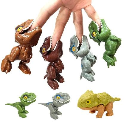 Dinosaur Finger Toy for Kids, Interactive Triceratops & T-Rex Model