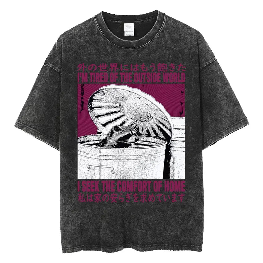 Men’s Oversized T-Shirt Retro Washed Funny Graphic Print