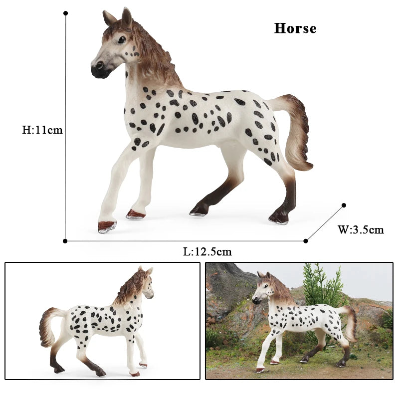 Horse Figurine, Realistic PVC Animal Model Toy for Kids