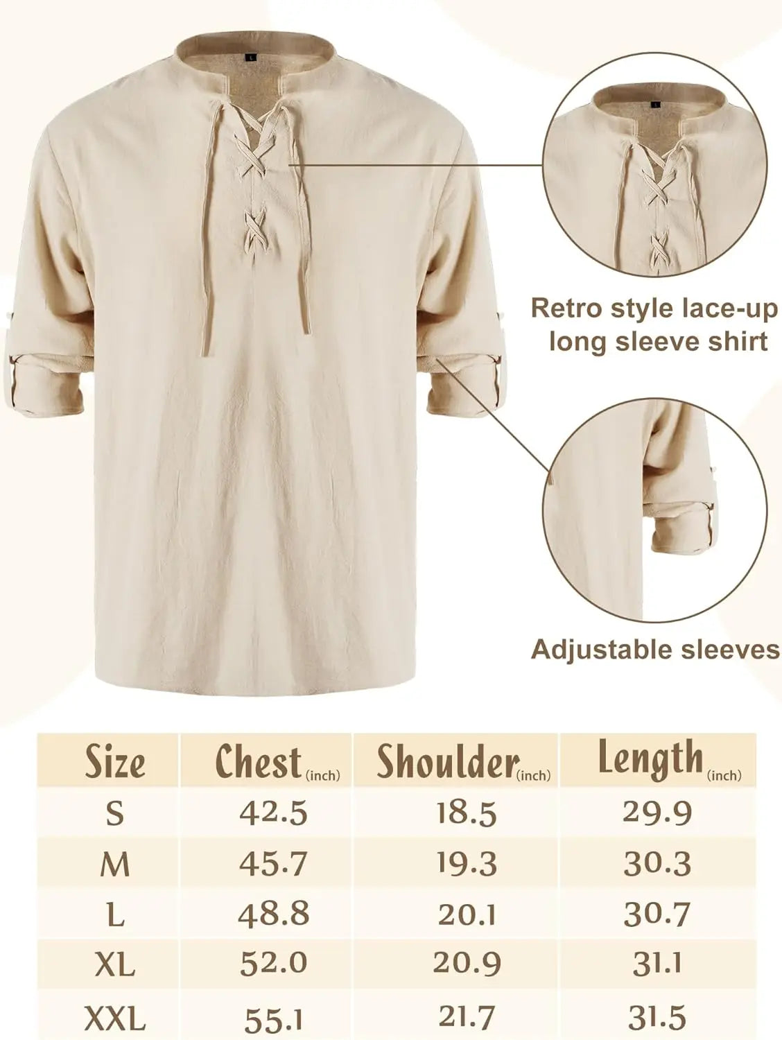 Medieval Costume for Men – Renaissance Pirate Shirt & Pants Set