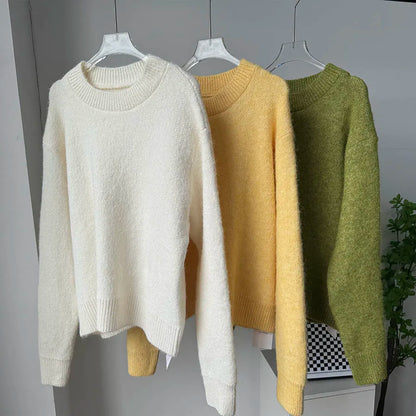 Women's Knit Sweater Oversized O-Neck Warm Winter Pullover