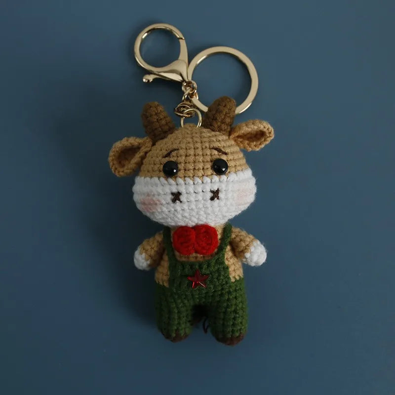 Rabbit Keychain Cute Crochet Animal Keyring for Bags and Gifts