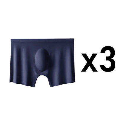 Men's Boxer Briefs Seamless Ice Silk Summer Underwear 3-Pack