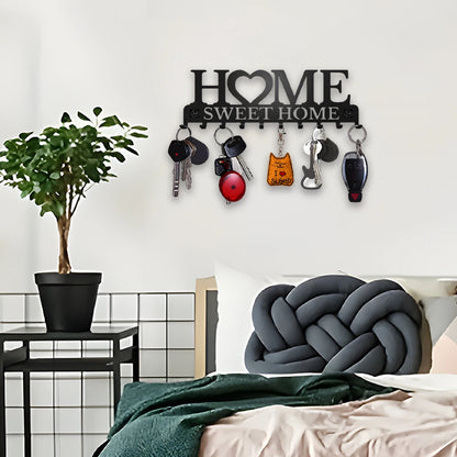 Wall Key Holder with 10 Hooks Metal Key Rack for Home