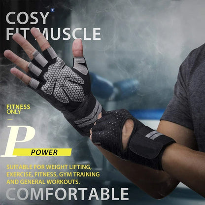 Gym Workout Gloves Half Finger Weightlifting Wrist Support