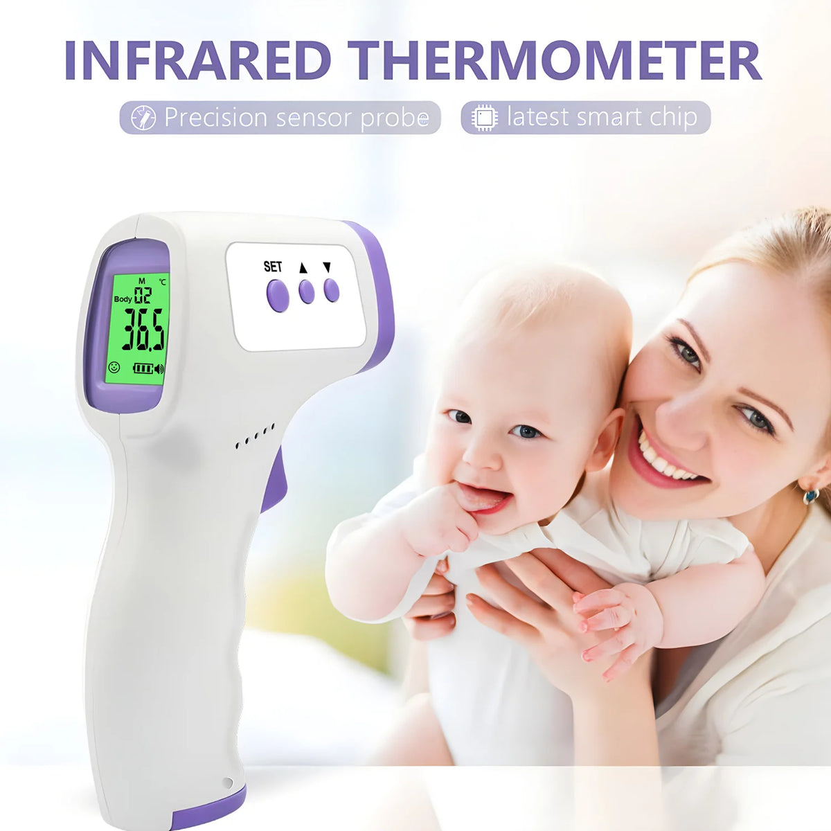 Forehead Thermometer Non-Contact Infrared Digital Temperature Monitor