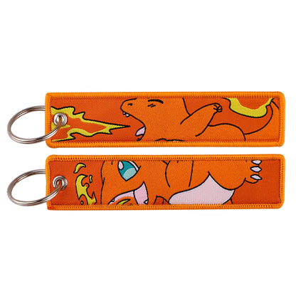 Embroidered Keychain Double-Sided Key Fob for Car & Motorcycle