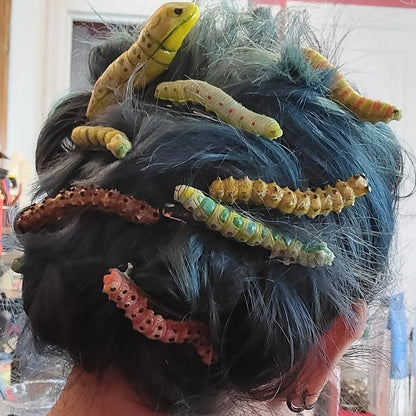 Halloween Hair Clips 6 Pack Spooky Caterpillar Barrettes