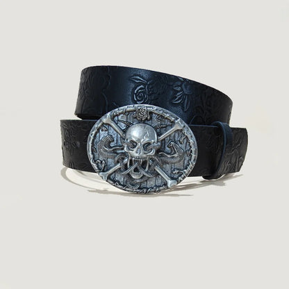 Punk Skull Belt, Unisex Gothic Y2K Skeleton Hand Design