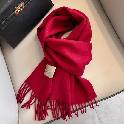 Wool Winter Scarf – 100% Wool Warm Solid Color Wrap