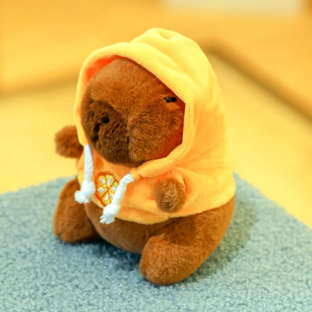 Capybara Plush Toy – Cute Winged Hoodie Stuffed Animal 12cm