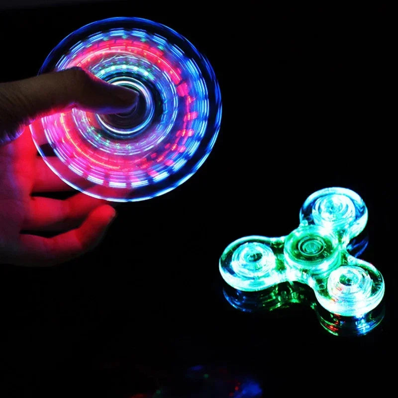 LED Fidget Spinner Light Up Glow in the Dark Stress Relief Toy