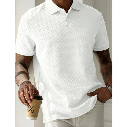 Men's Polo Shirt Short Sleeve Breathable Solid Color Casual Top