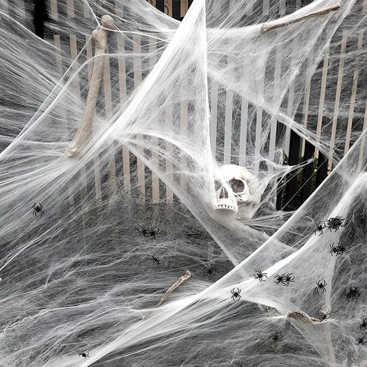 Halloween Spider Web Decoration Stretchy Cobweb for Haunted House Decor