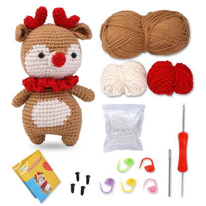 Crochet Kit for Beginners Animal DIY Craft Set with Yarn and Hooks