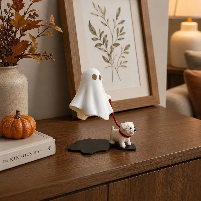 Halloween Puppy Figurine Ghost Dog Tabletop Decoration