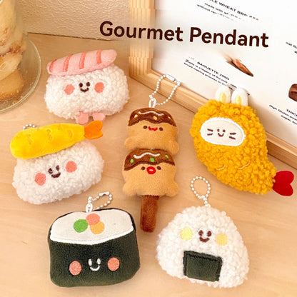 Plush Keychain – Cute Food Backpack Charm & Bag Accessory