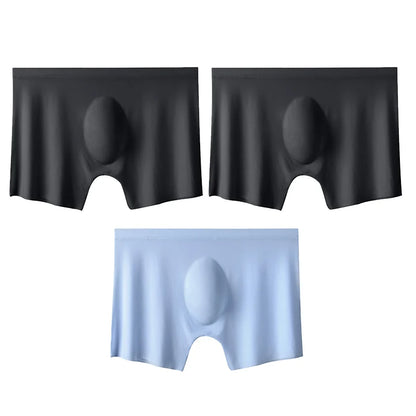 Men's Boxer Briefs Seamless Ice Silk Summer Underwear 3-Pack