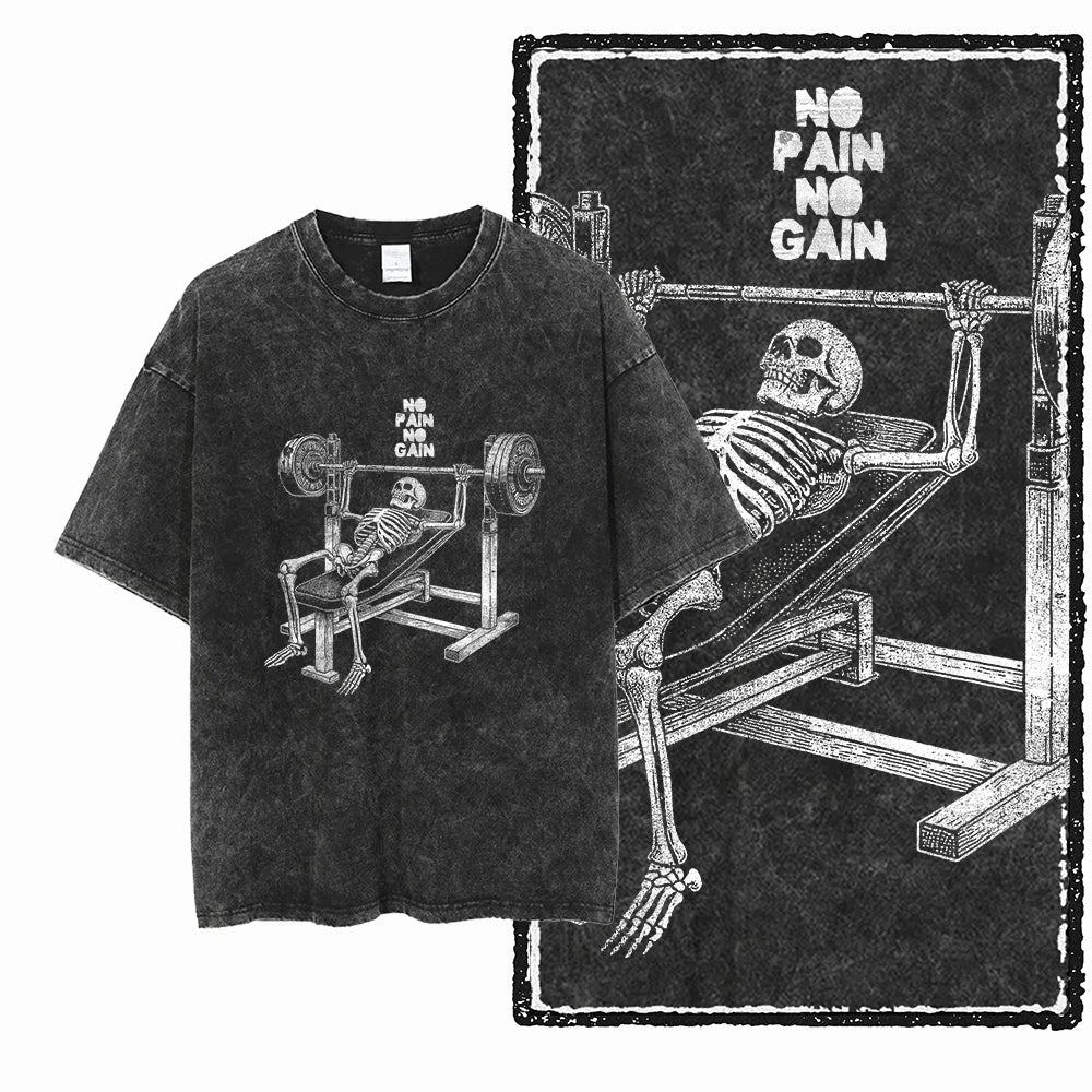 Men’s Graphic T-Shirt Acid Washed Cotton Streetwear
