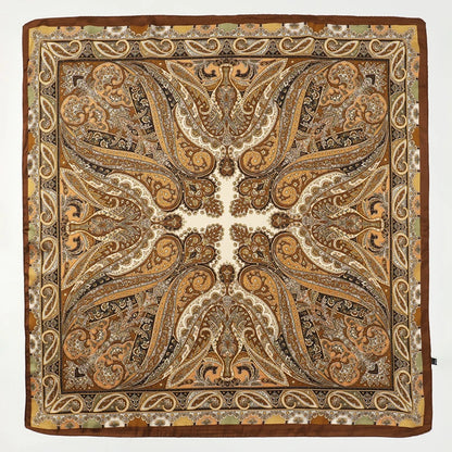 Silk Square Scarf 70x70cm Floral Satin Wrap for Women