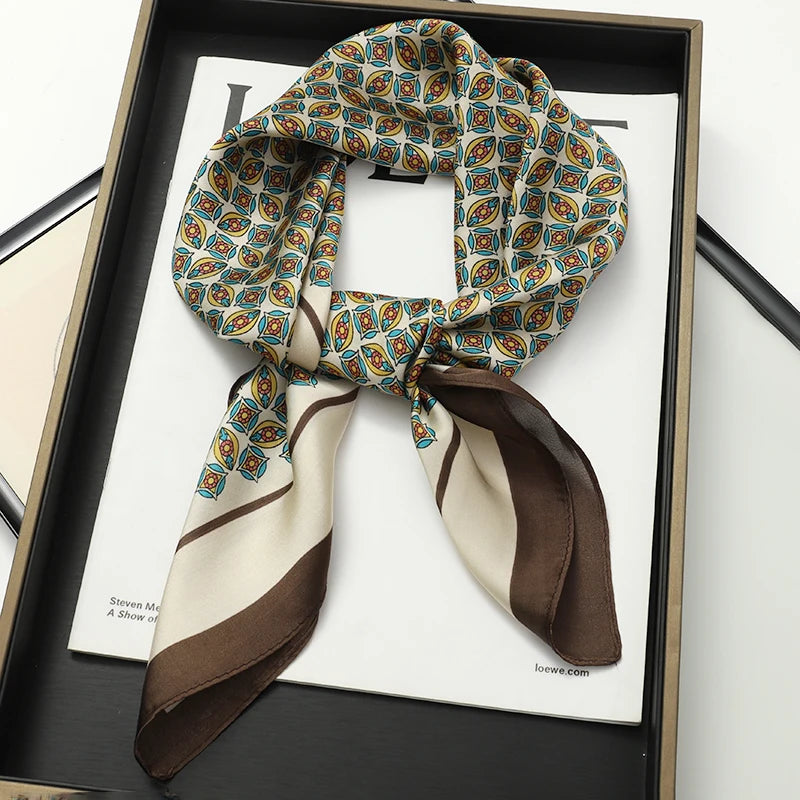 Women's Square Scarf 70x70cm Satin Print Wrap