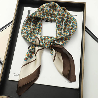 Women's Square Scarf 70x70cm Satin Print Wrap
