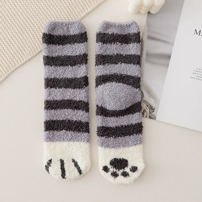 Women's Winter Socks Coral Velvet Warm Fuzzy Floor Socks 2-Pair