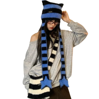 Women’s Winter Scarf – Plush Plaid Long Knit Warm Wrap
