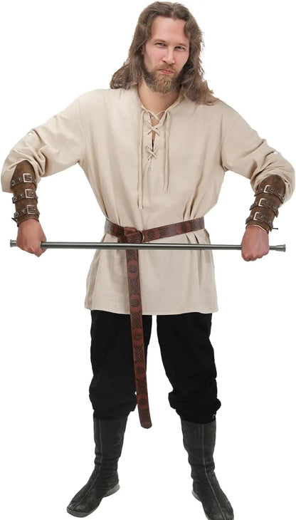 Medieval Costume for Men – Renaissance Pirate Shirt & Pants Set