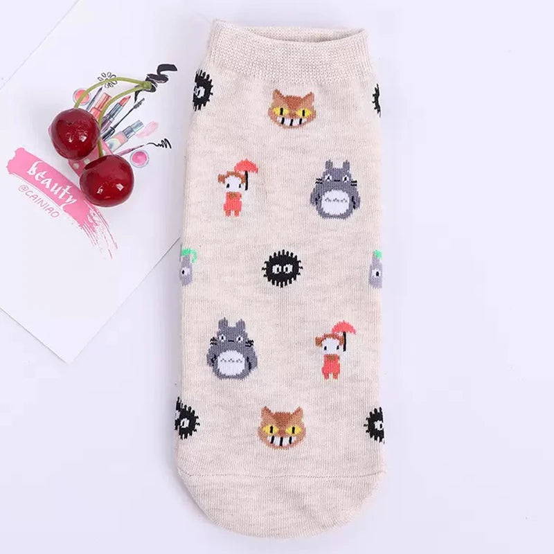 Women's Cartoon Ankle Socks – Cute Cotton Blend Low-Cut Socks