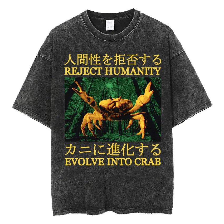 Men’s Oversized T-Shirt Retro Washed Funny Graphic Print