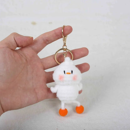 Duck Keychain Cute Crochet Animal Keyring Pair for Bags and Keys