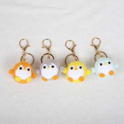 Penguin Keychain Cute Knitted Animal Keyring for Bags and Keys