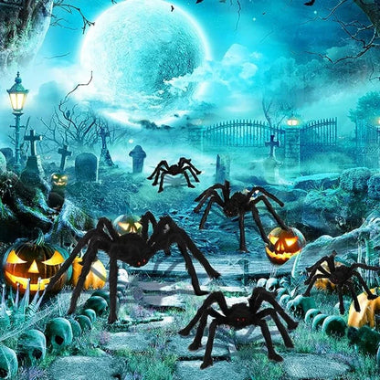 Large Halloween Spider Decoration Plush Black Spider for Haunted Houses