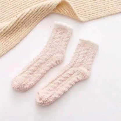 Women's Winter Socks Coral Velvet Warm Fuzzy Floor Socks 2-Pair