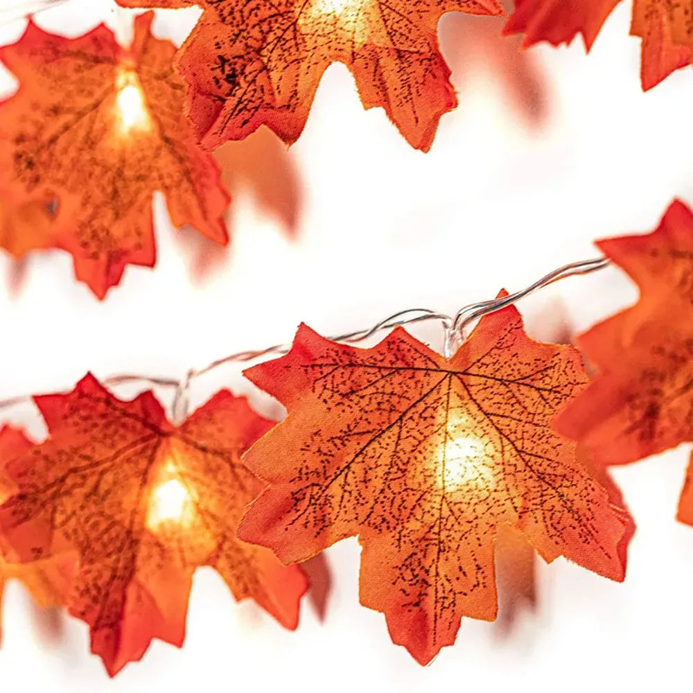 Halloween Maple Leaf String Lights 2/3/6M Garland Decoration