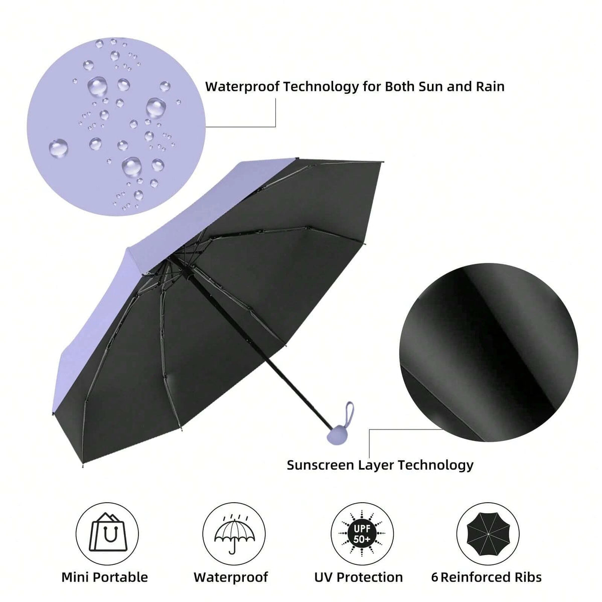 Mini UV Umbrella – Compact Folding Sun & Rain Protection