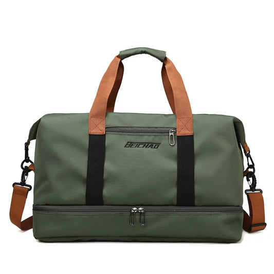 Travel Gym Bag  Large Sports Duffel with Shoe & Wet-Dry Pockets