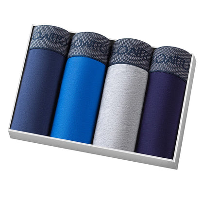 Men's Boxer Shorts Cotton Stretch Underwear 4-Pack