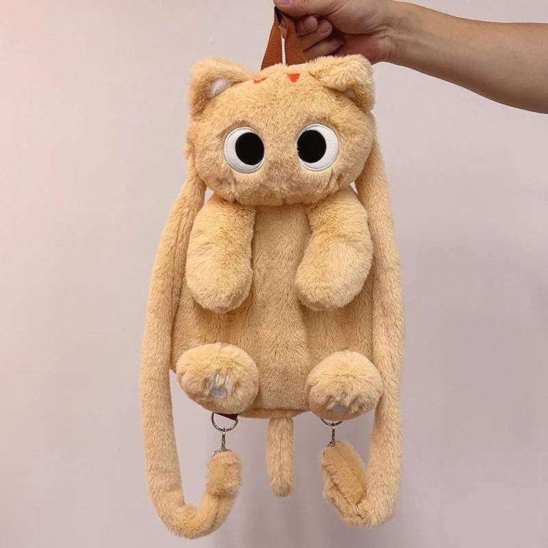 Cat Backpack Plush Shoulder Bag 35cm Soft Crossbody Bag