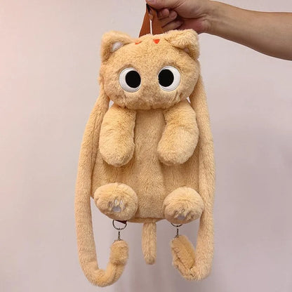 Cat Backpack Plush Shoulder Bag 35cm Soft Crossbody Bag