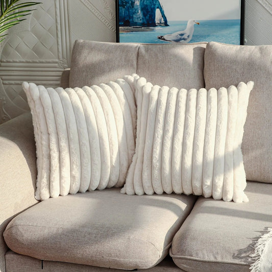 Decorative Pillow Cover Striped Corduroy Sofa Cushion Case