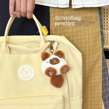 Plush Cat Keychain Cute Cat Bag Charm for Backpacks