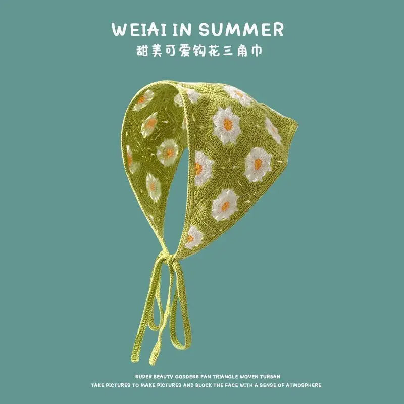 Women's Headscarf, Knitted Triangular Summer Head Wrap
